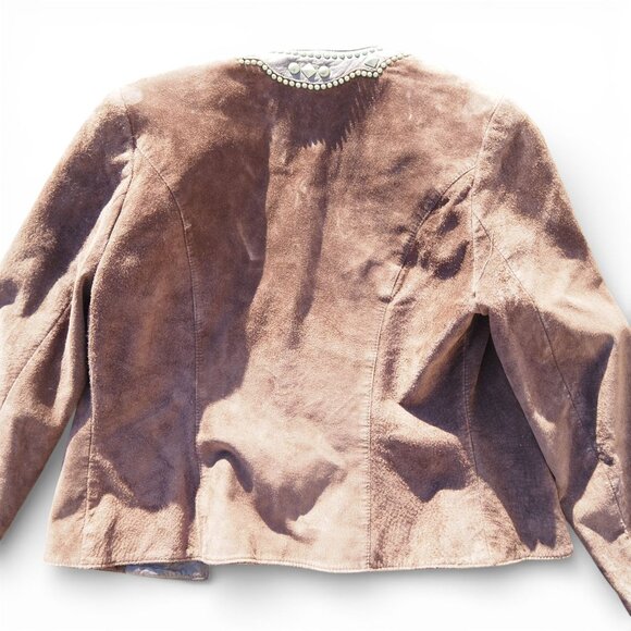 Double D Ranch Women’s S Suede Jacket Matching Studded Belt Western Chic - Picture 6 of 13